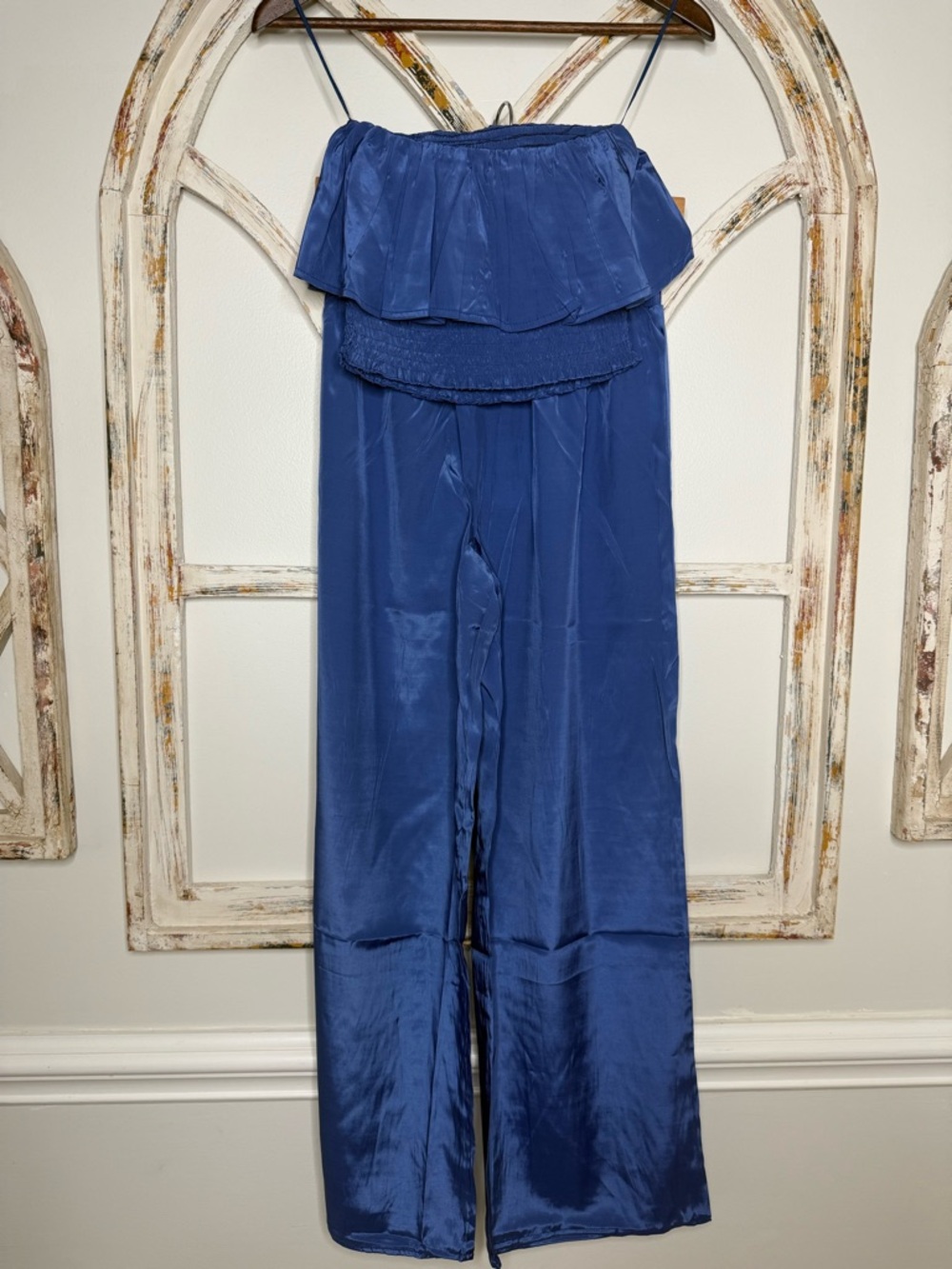 NWT Needii Women’s Royal Blue Strapless 100% Tencel Set- Sz Small